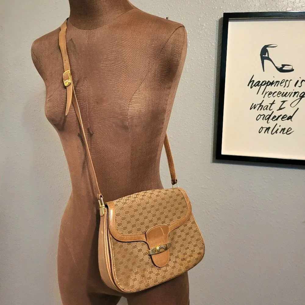 Gucci Vintage Canvas Shoulder Bag - Picture 1 of 16
